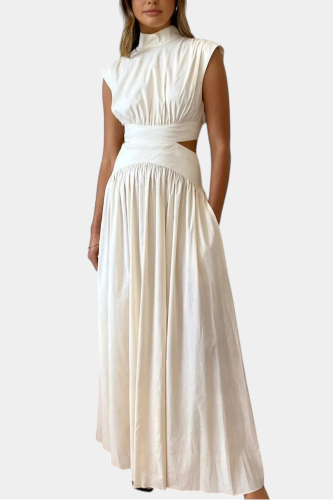 Jocelyn High Neck Top and Flowing Skirt with Side Slits