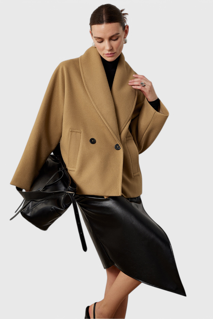 Helena Relaxed Silhouette Oversized Tweed Coat