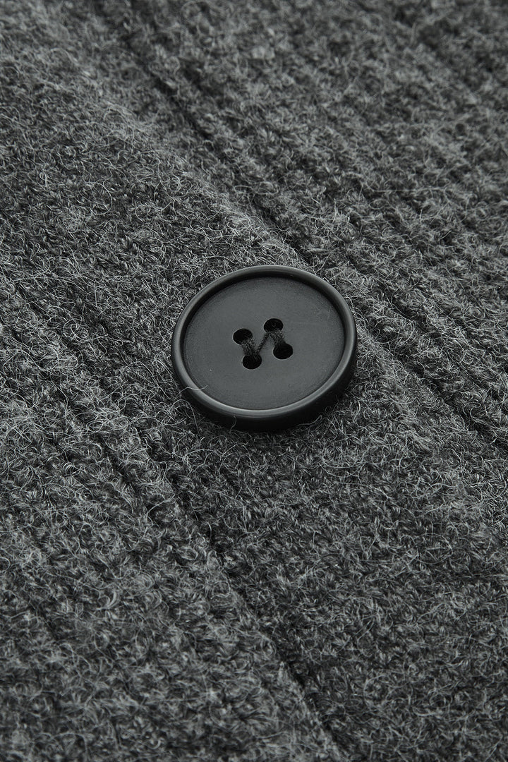 Clarisse Long Knit Coat Featuring a Cozy Turtleneck and Button Closure