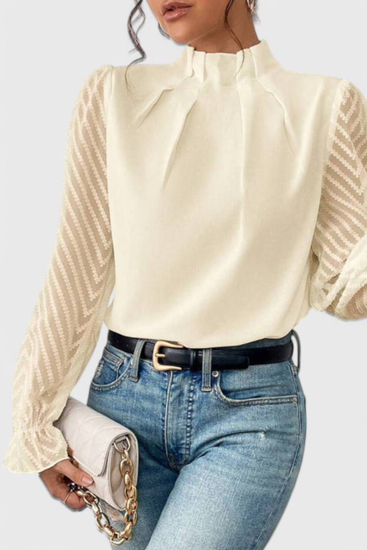 Helga Nautical Blouse Featuring Elegant Accents