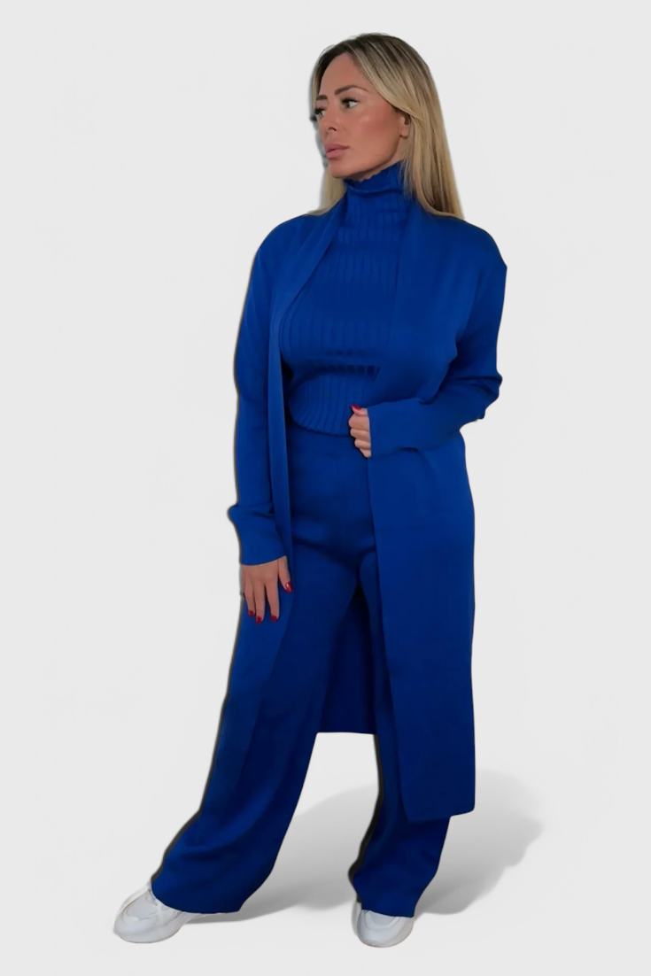 Mahalia Elegant Cut 3-Piece Soft Knit Ensemble