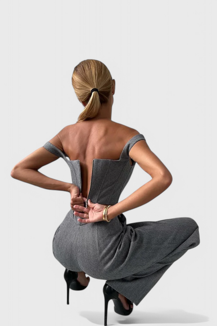 Evena Three-Piece Suit Ensemble Featuring a Tailored Corset