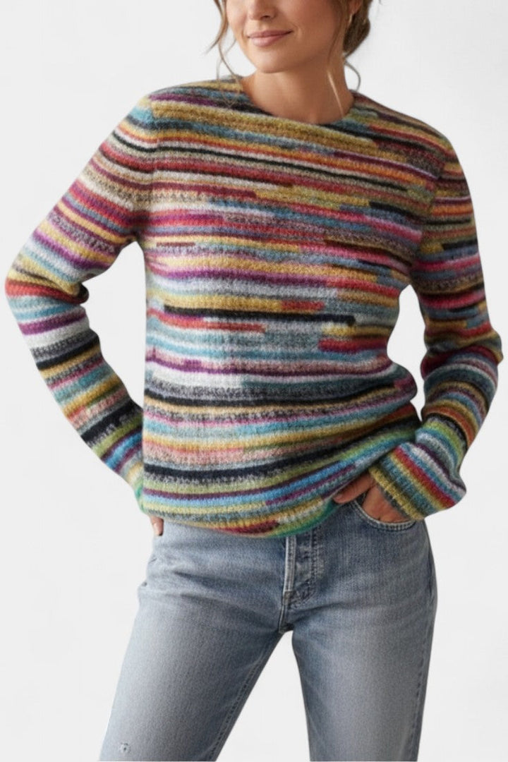 Quentine Striped Soft Knit Boat Neck Sweater