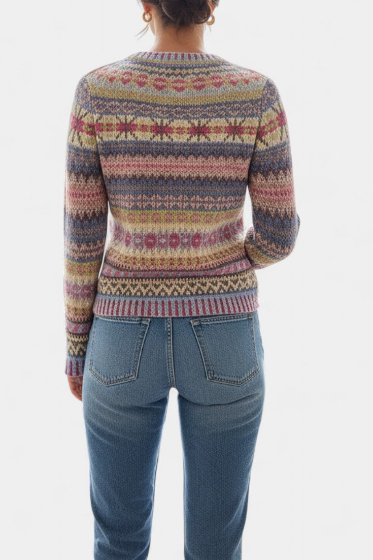 Basilea Soft Knit Sweater with Jacquard Pattern