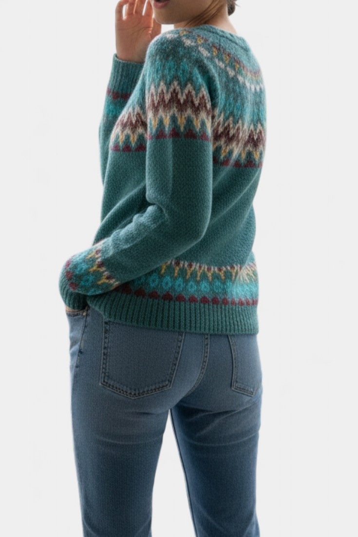 Émira Round Neck Soft Knit Jacquard Sweater