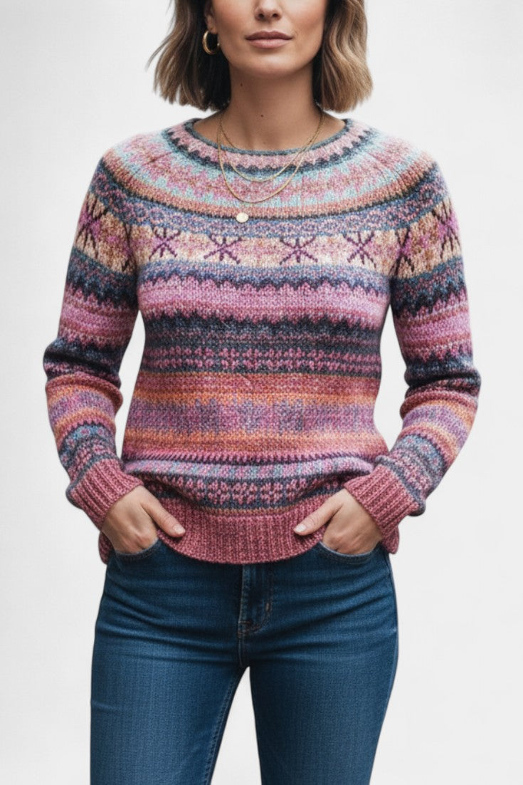 Basilea Soft Knit Sweater with Jacquard Pattern