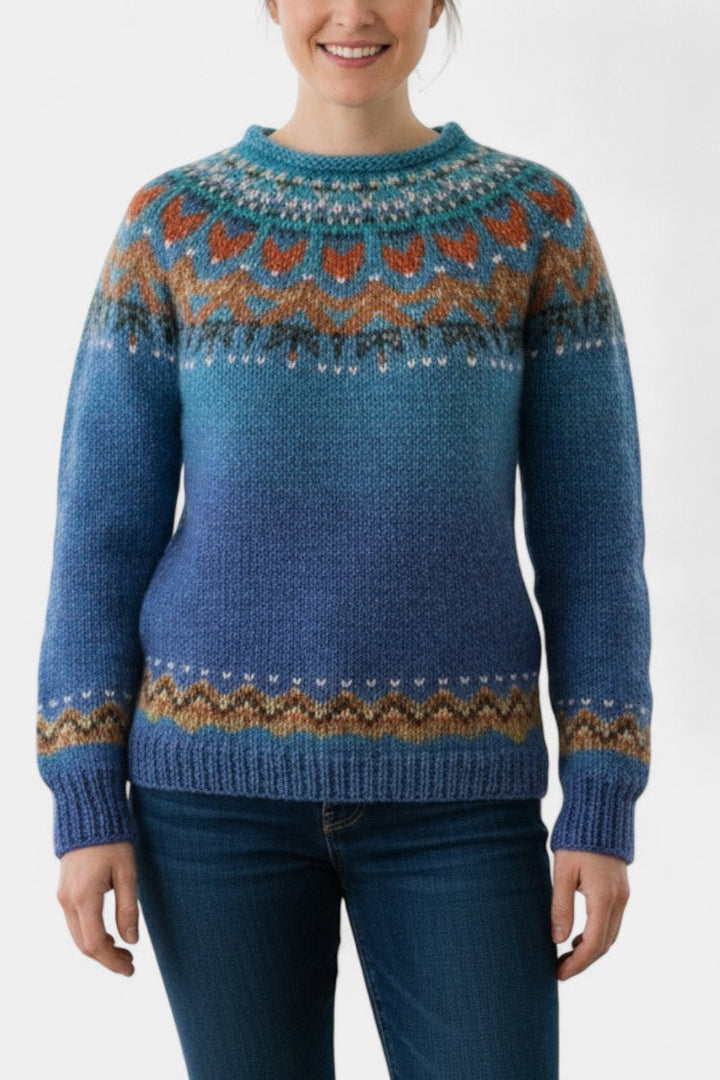 Laryssa Soft Knit Scandinavian Gradient Pullover