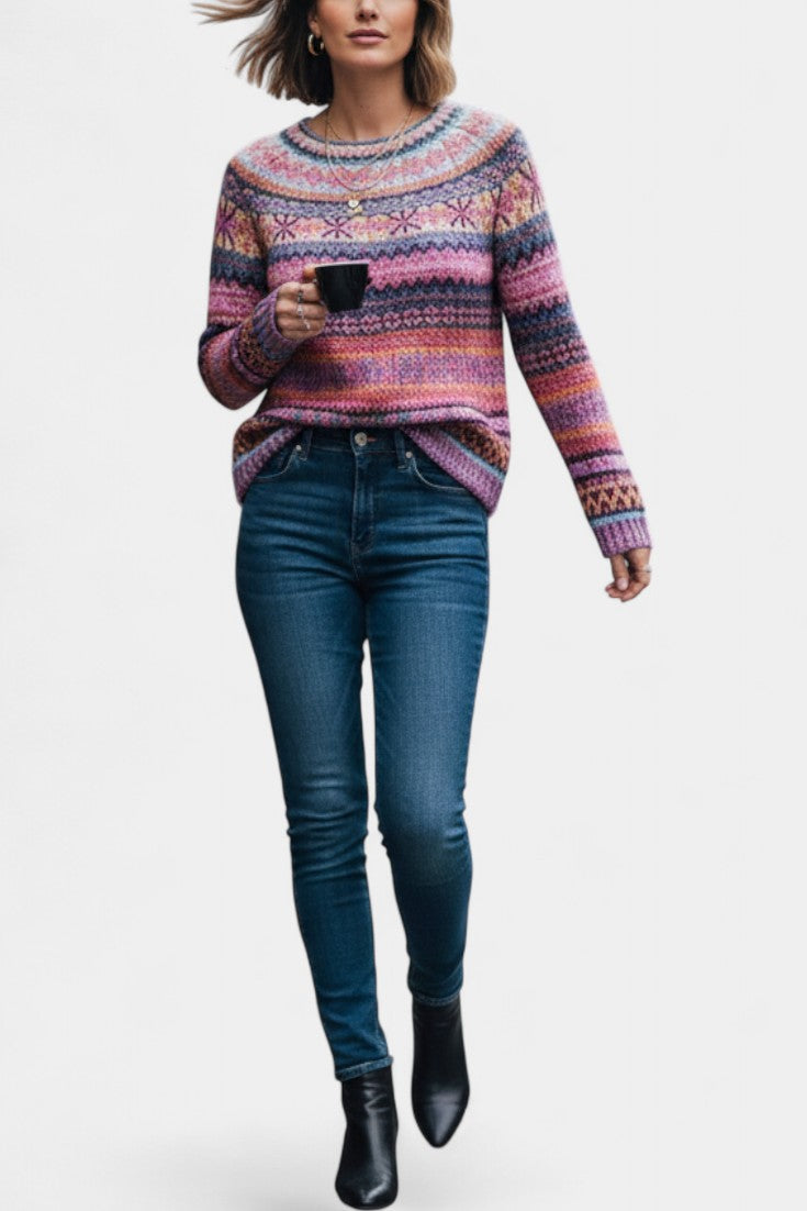 Basilea Soft Knit Sweater with Jacquard Pattern