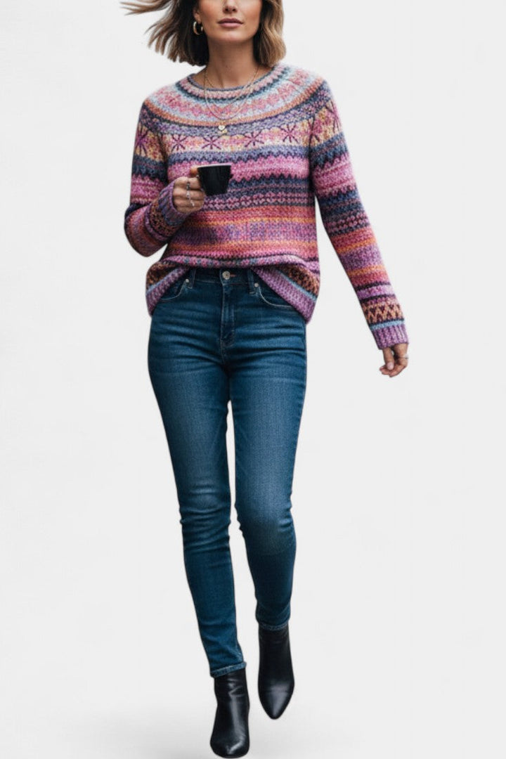 Basilea Knit Sweater with Jacquard Design
