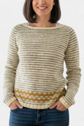 Arlisa Soft Knit Sweater with Stripes and Contrasting Accents