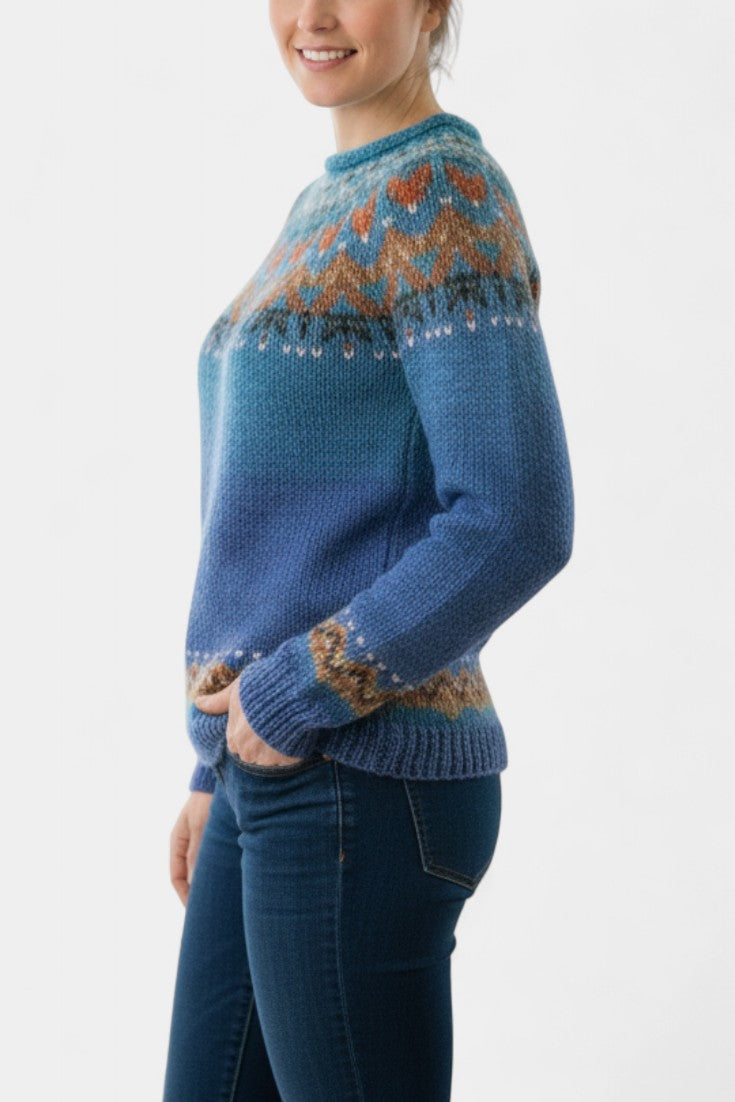 Laryssa Soft Knit Scandinavian Gradient Pullover