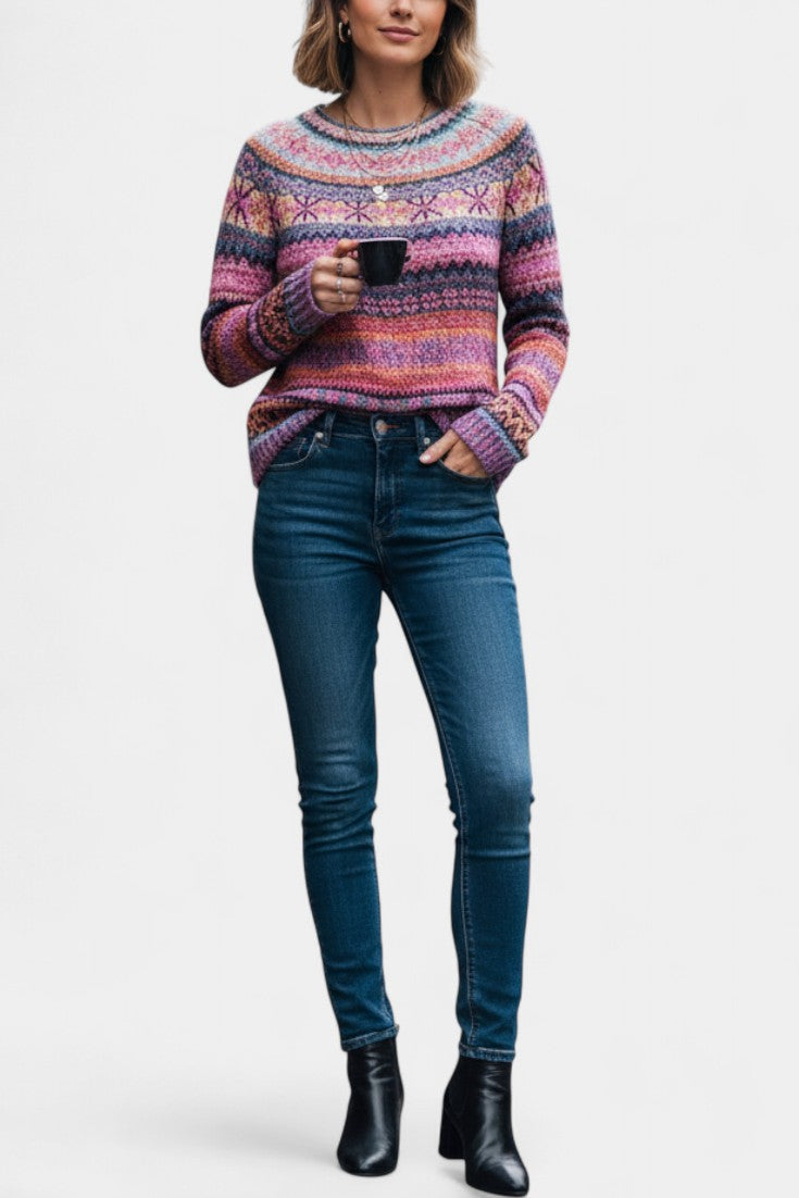 Basilea Soft Knit Sweater with Jacquard Pattern