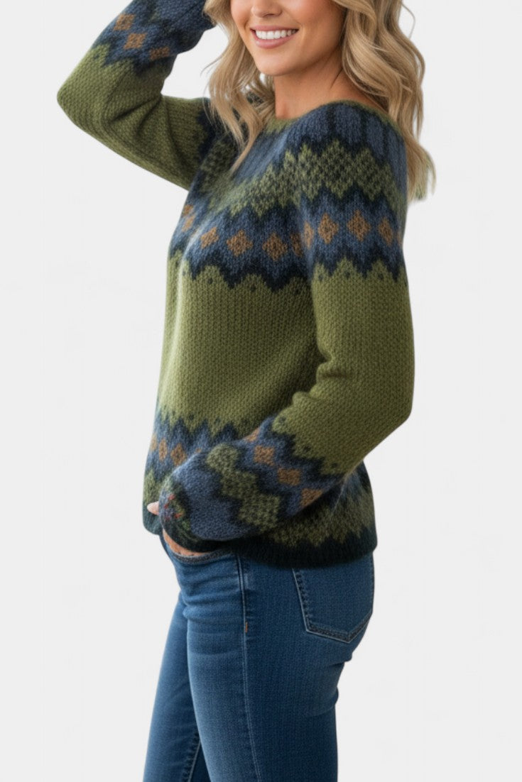 Dianella Nordic-Inspired Jacquard Sweater