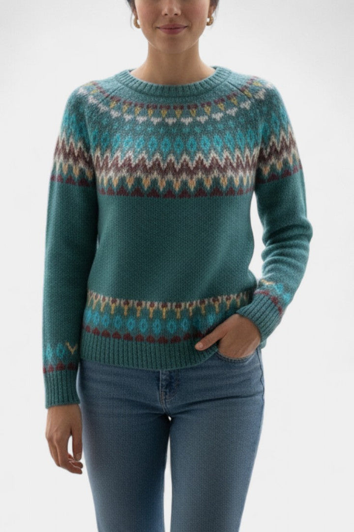 Émira Round Neck Soft Knit Jacquard Sweater