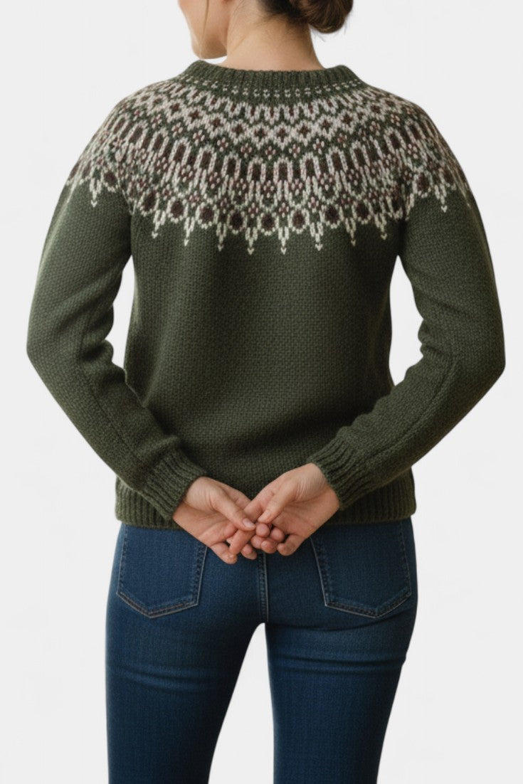 Ismérie Thick Yarn Scandinavian Jacquard Knit Pullover