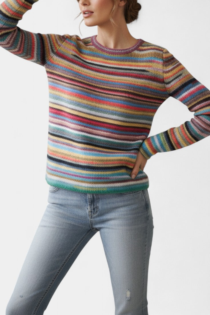 Quentine Striped Soft Knit Boat Neck Sweater