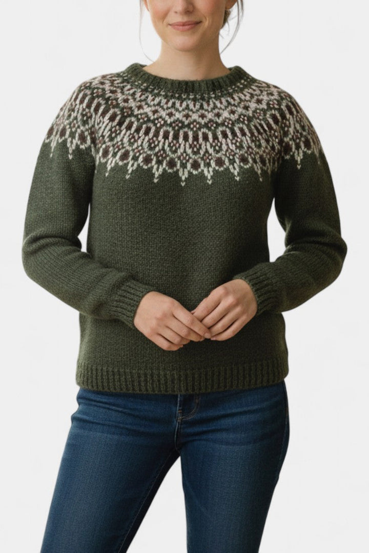 Ismérie Scandinavian-Inspired Jacquard Knit Sweater