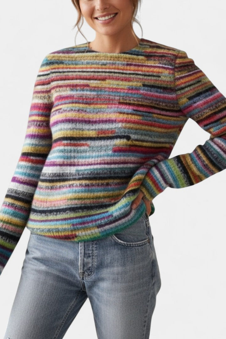 Quentine Striped Soft Knit Boat Neck Sweater