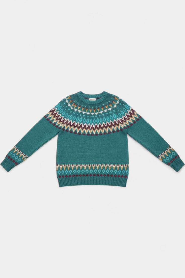 Émira Round Neck Soft Knit Jacquard Sweater