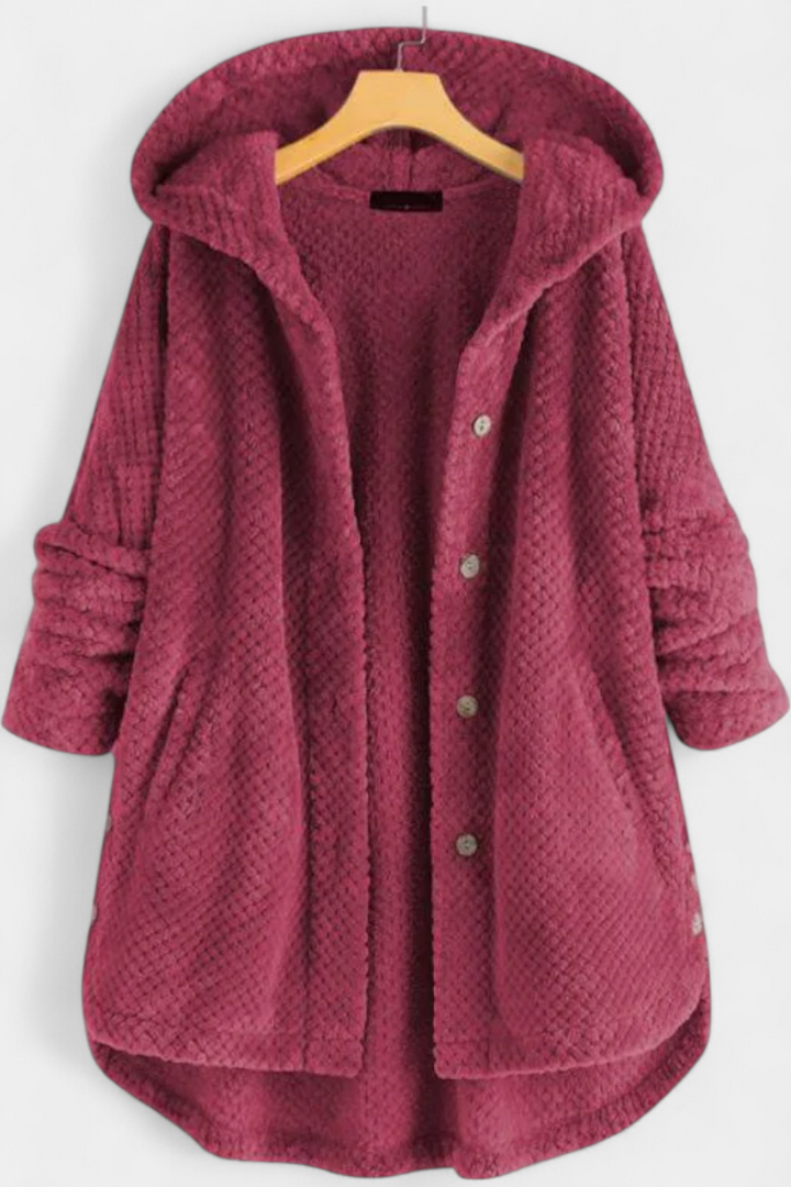 Taia Corduroy Coat Featuring a Cozy Hood