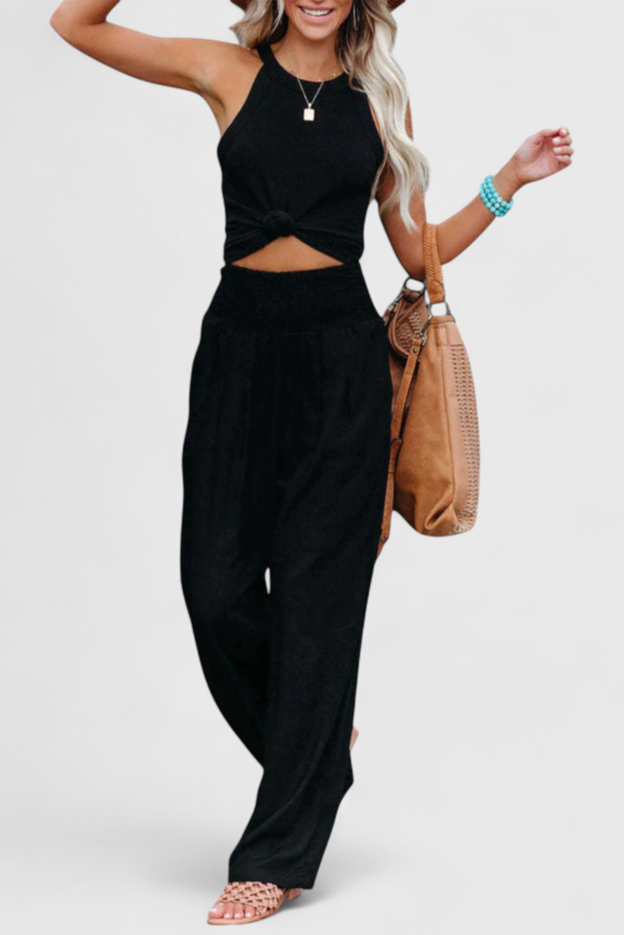 Lexia Comfortable Waist Fluid Cotton and Linen Pants