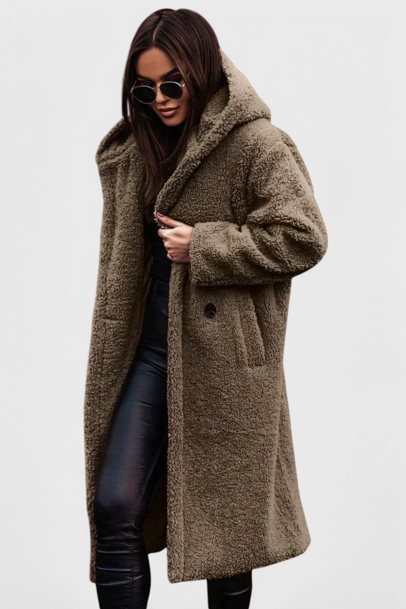 Relaxed Fit Mila Long Coat in Luxurious Soft Fur