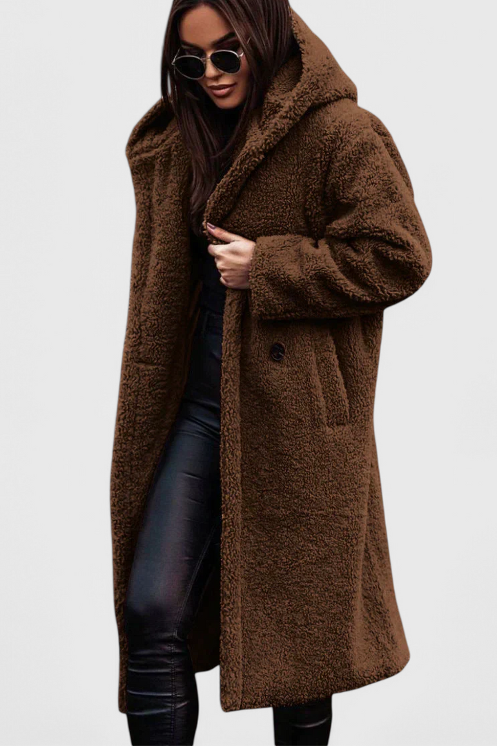 Relaxed Fit Mila Long Coat in Luxurious Soft Fur