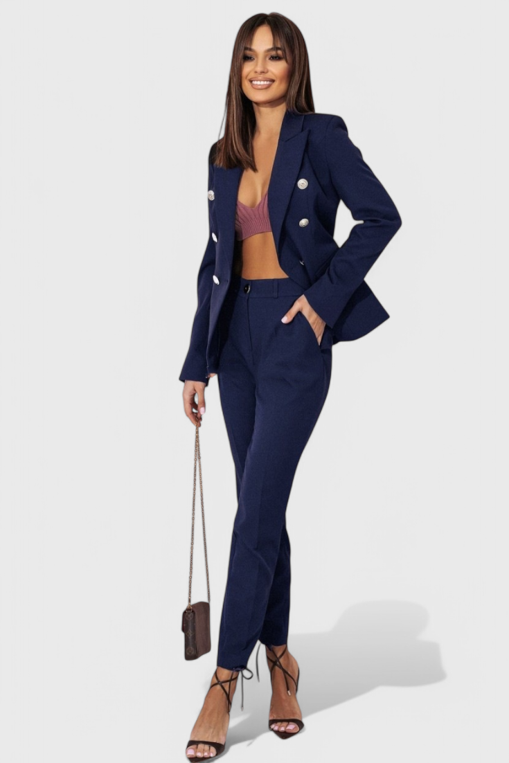 Rosalind Fitted Blazer with Slim Trousers