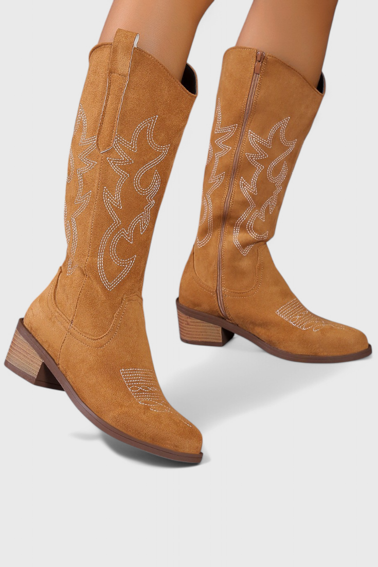 Classic Stitch Suede Western Boots by Elka