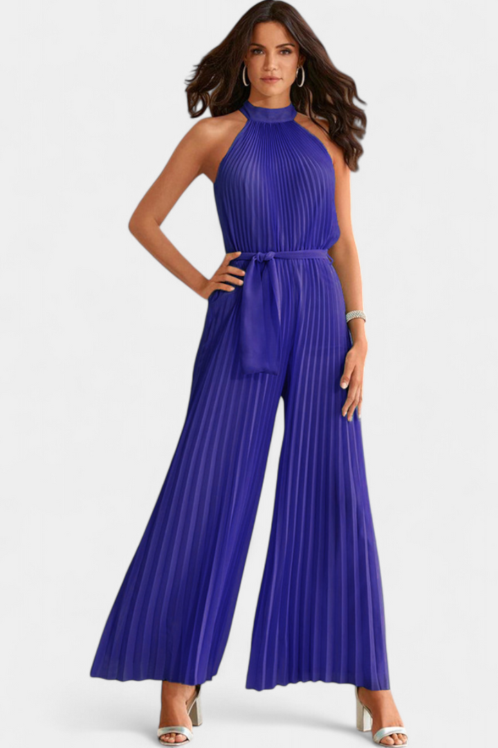 Patrizia Halter Neck Pleated Palazzo Jumpsuit