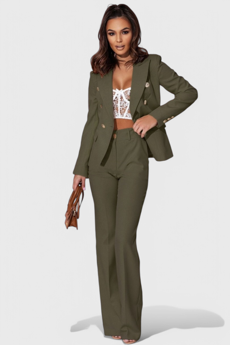 Rosalind Fitted Blazer with Slim Trousers