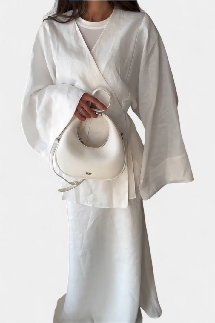 Zelda-Inspired V-Neck Top and Slit Skirt Ensemble