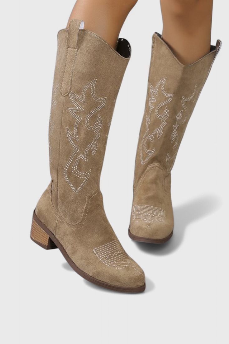 Classic Stitch Suede Western Boots by Elka
