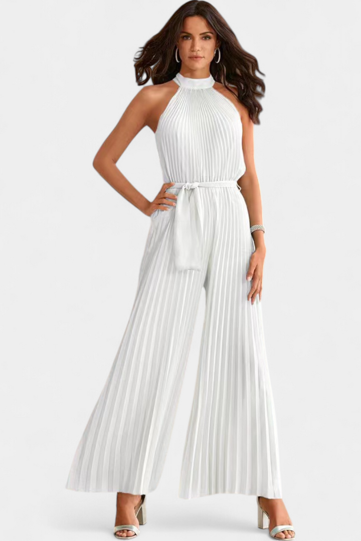 Patrizia Halter Neck Pleated Palazzo Jumpsuit