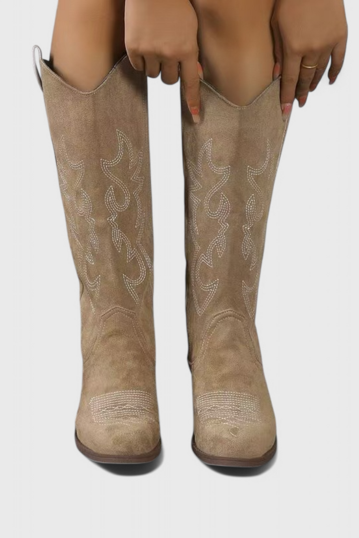 Classic Stitch Suede Western Boots by Elka