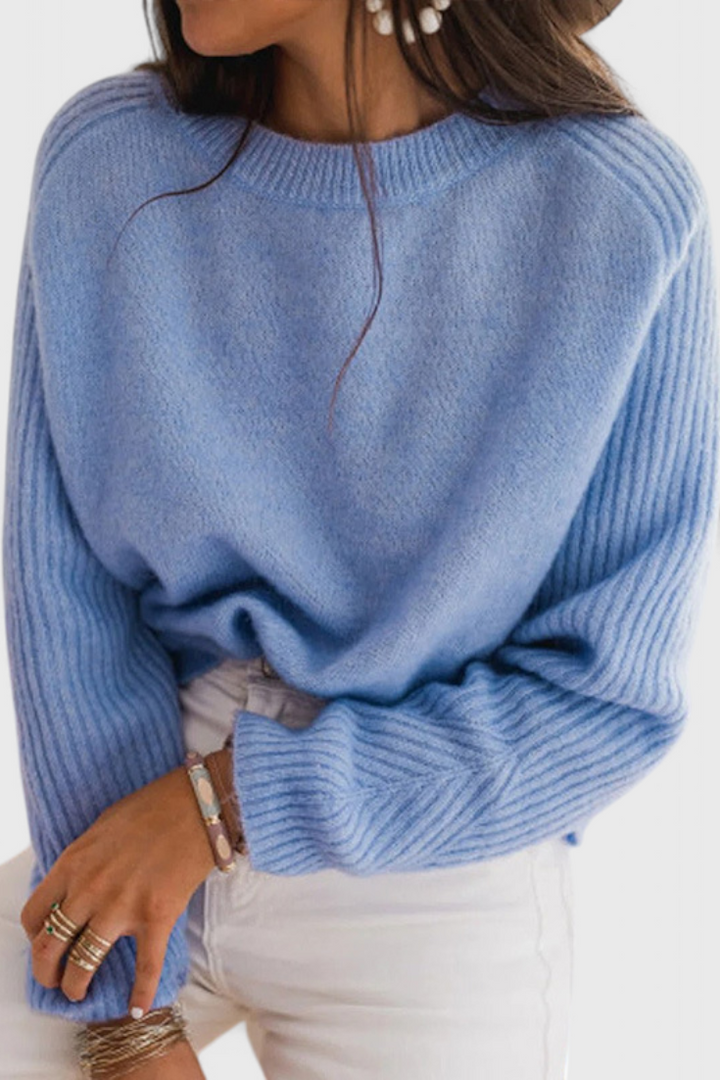 Ariane Ribbed Sleeve Soft Jersey Sweater