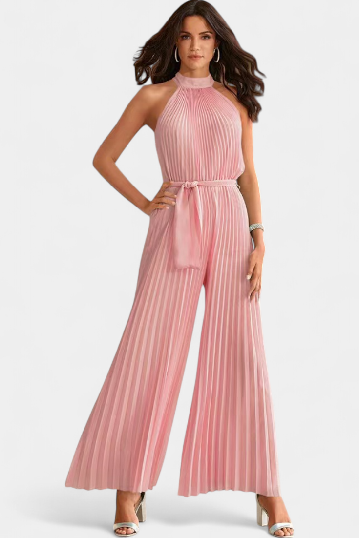 Patrizia Halter Neck Pleated Palazzo Jumpsuit