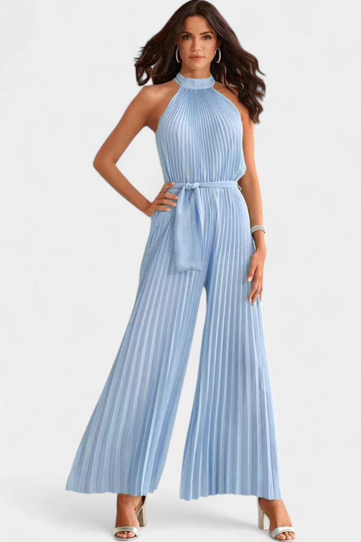 Patrizia Halter Neck Pleated Palazzo Jumpsuit