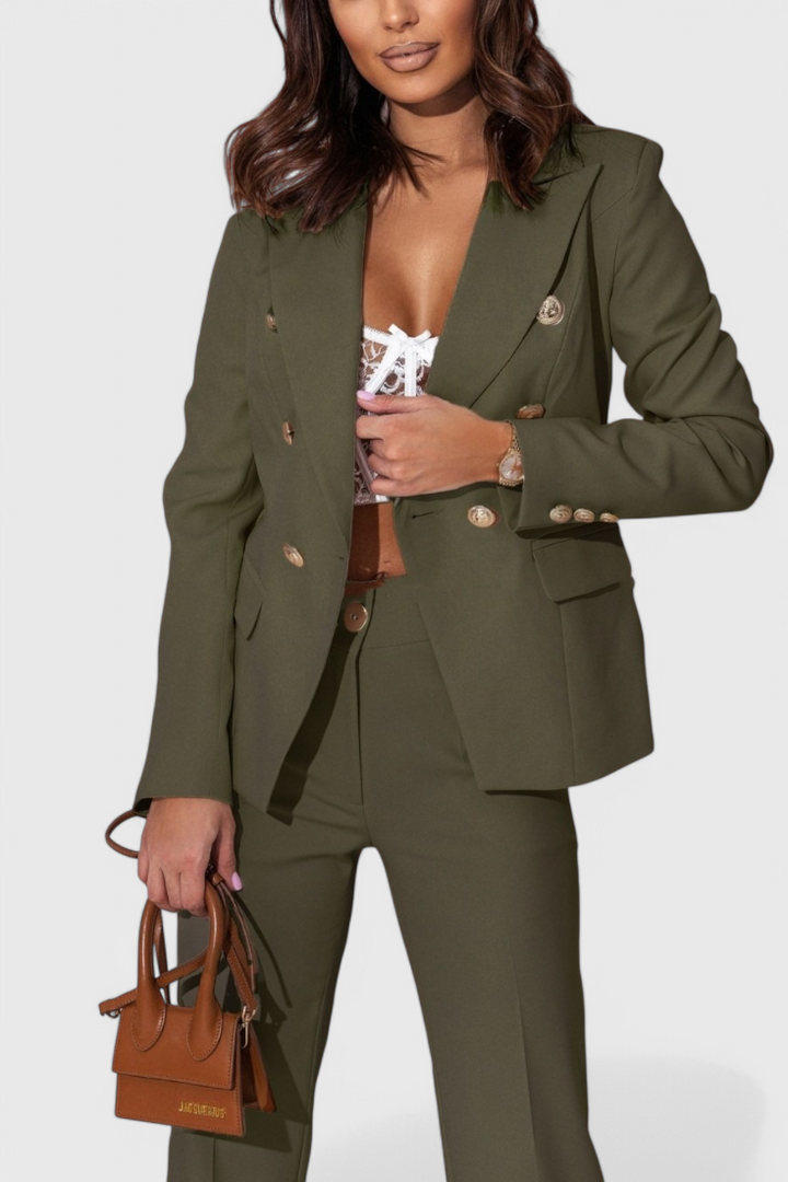 Rosalind Fitted Blazer with Slim Trousers