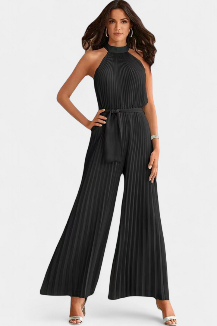 Patrizia Halter Neck Pleated Palazzo Jumpsuit