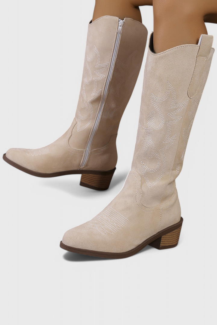 Classic Stitch Suede Western Boots by Elka