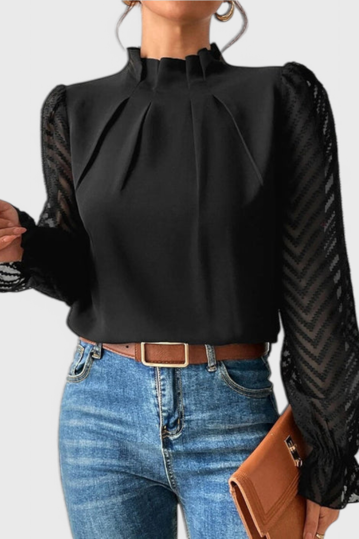 Helga Nautical Blouse Featuring Elegant Accents