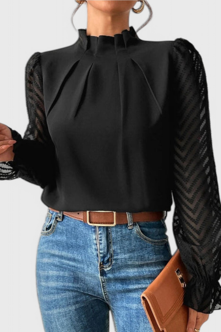 Helga Nautical Blouse Featuring Elegant Accents