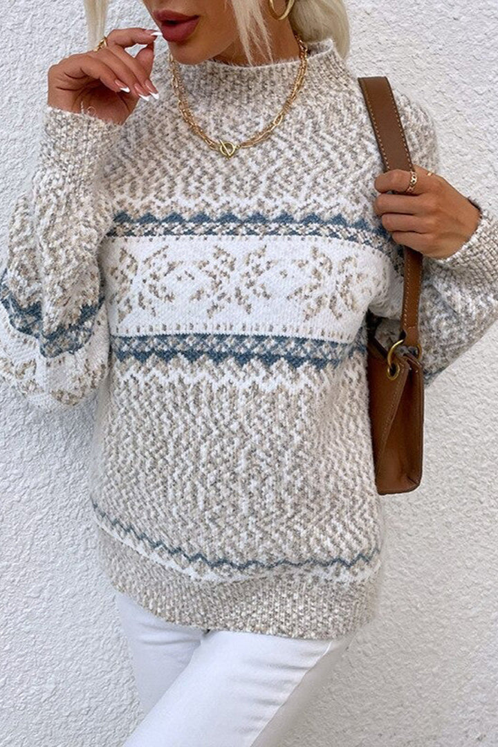 Winter Wonderland Knit Sweater with Snowflake Design