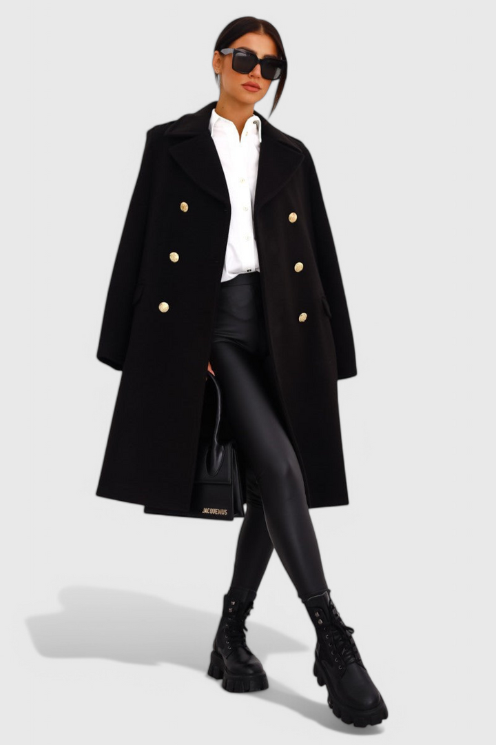 Fitted Double-Breasted Wool Coat by Yara