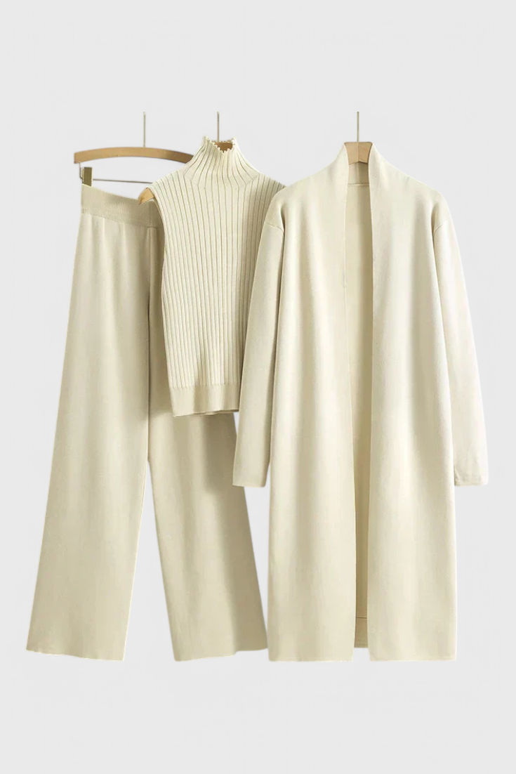 Mahalia Elegant Cut 3-Piece Soft Knit Ensemble