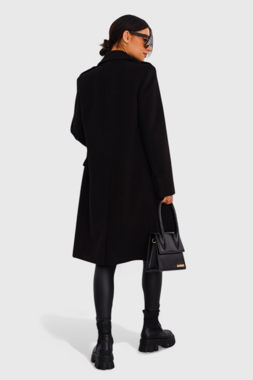 Yara Fitted Double-Breasted Wool Coat