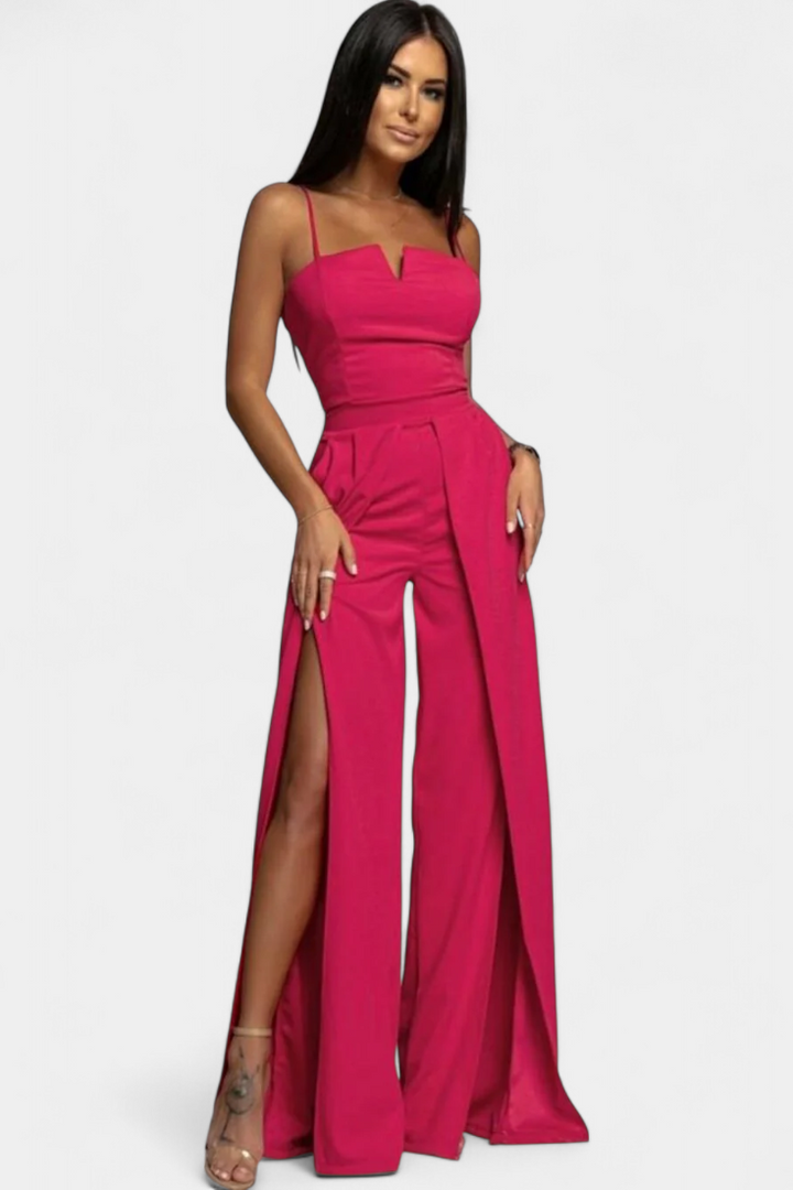 Prescillia Elegant Strap Jumpsuit with Side Cutouts