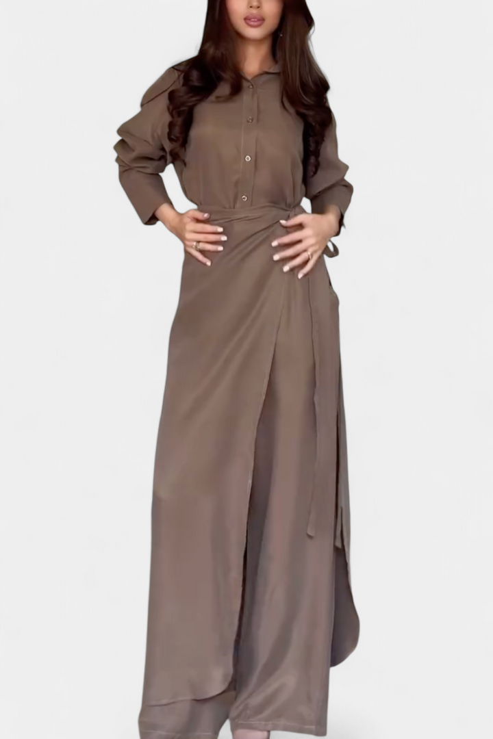 Marisol Casual Shirt and Skirt Pants Set