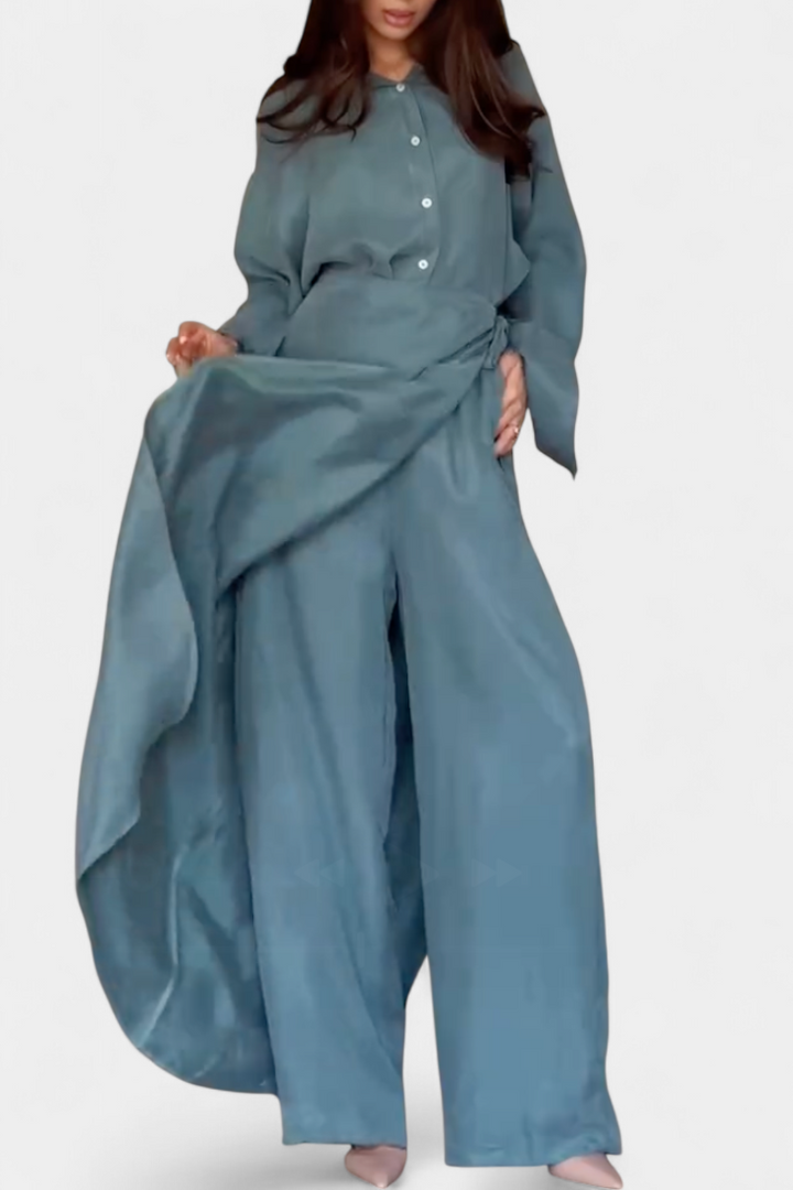 Marisol Casual Shirt and Skirt Pants Set